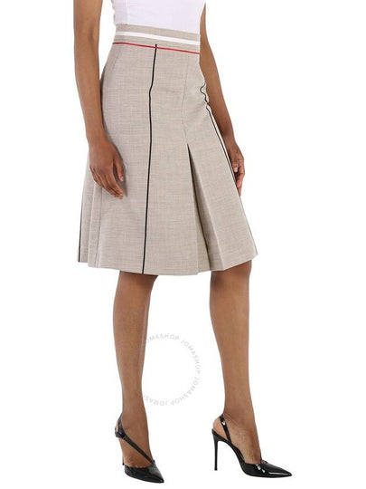 Burberry Ladies Ecru Box Pleat Detail Skirt, Brand Size 8 (US Size 6) - BURBERRY - BALAAN 2