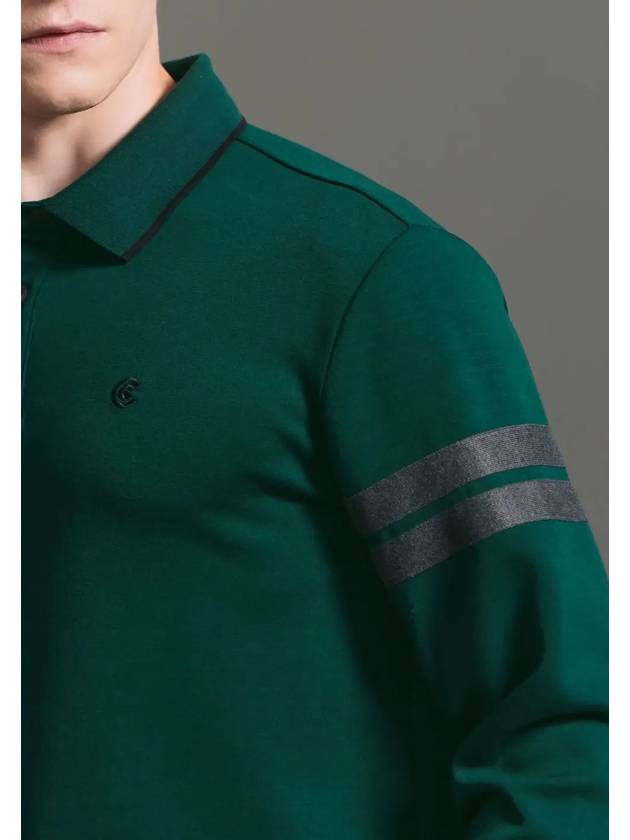 Online Exclusive Men s Cushion Color Line Long Sleeve Collar T Shirt Dark Green - CLEVELAND GOLF - BALAAN 3