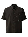 Cotton Popeline Pocket Short Sleeve Shirt Black - CP COMPANY - BALAAN 2