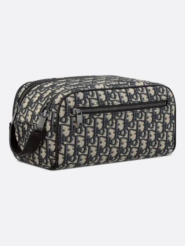 Toiletry Clutch Bag Beige Black - DIOR - BALAAN 4