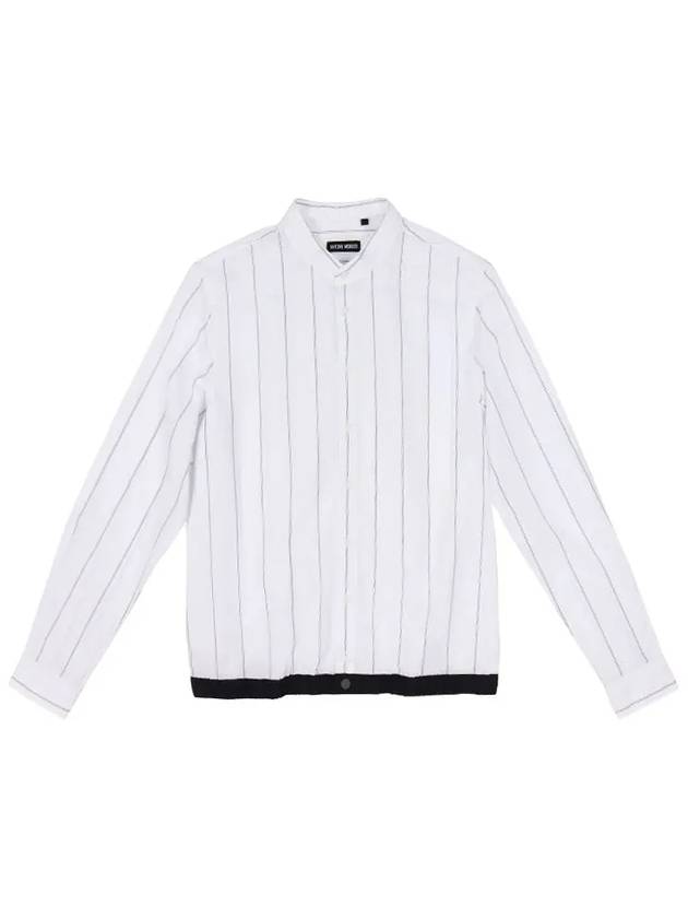 Striped point design white shirt SH130 - IKALOOOK - BALAAN 1