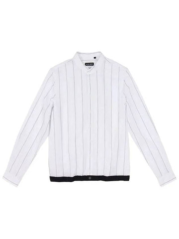 Striped point design white shirt SH130 - IKALOOOK - BALAAN 1