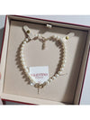 Pearl V logo necklace gold - VALENTINO - BALAAN 3