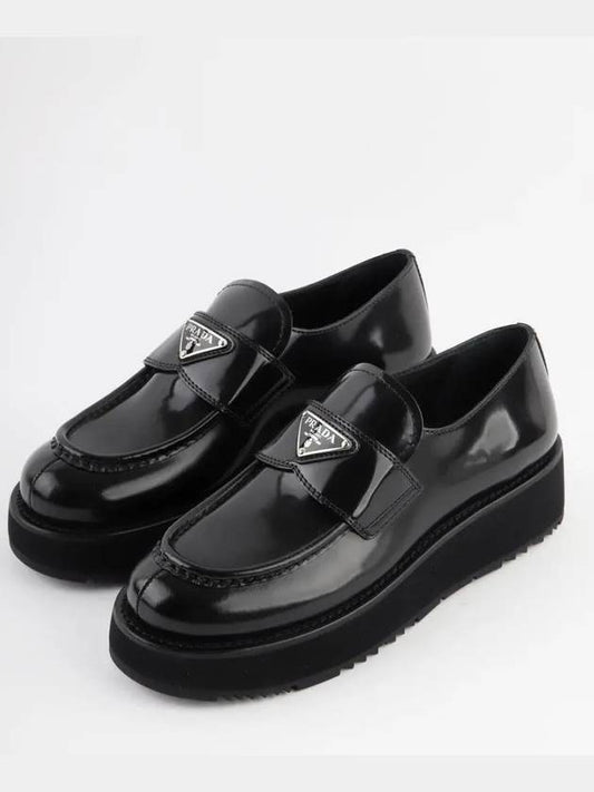 Brushed Leather Loafers Black - PRADA - BALAAN 2