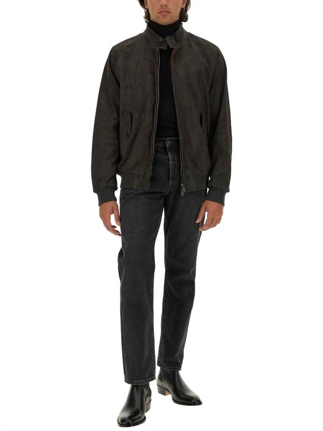 G9 Slim Fit Suede Jacket Black - BARACUTA - BALAAN 3