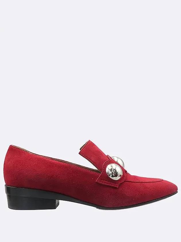 Burgundy color suede women s loafers size 35 - HERMES - BALAAN 4