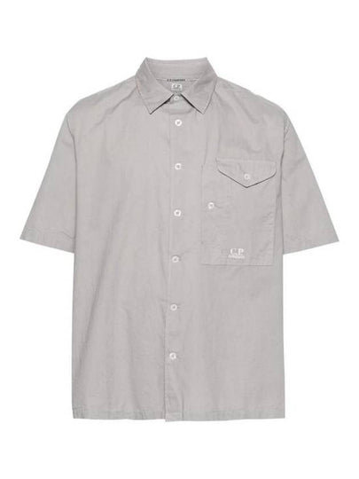 Cotton Popeline Short Sleeve Shirt Grey - CP COMPANY - BALAAN 2