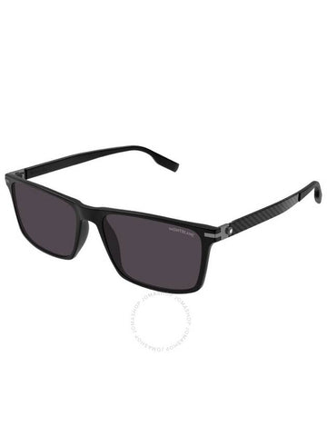 Montblanc Grey Rectangular Men's Sunglasses MB0249S 001 59 - MONTBLANC - BALAAN 1