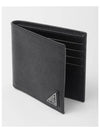 Triangle Logo Saffiano Half Wallet Black - PRADA - BALAAN 6