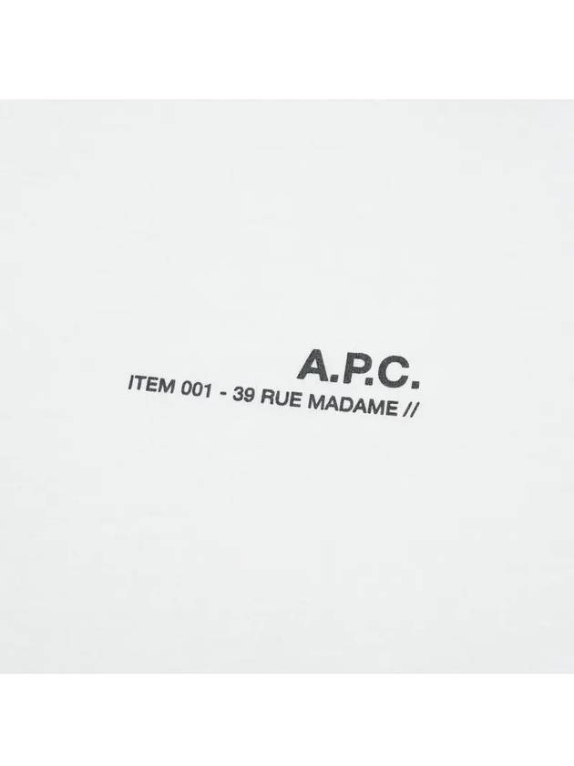 Men's Item Logo Cotton Short Sleeve T-Shirt White - A.P.C. - BALAAN 4