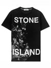 11th Anniversary Signature Logo Short Sleeve T-Shirt Black - STONE ISLAND - BALAAN 2