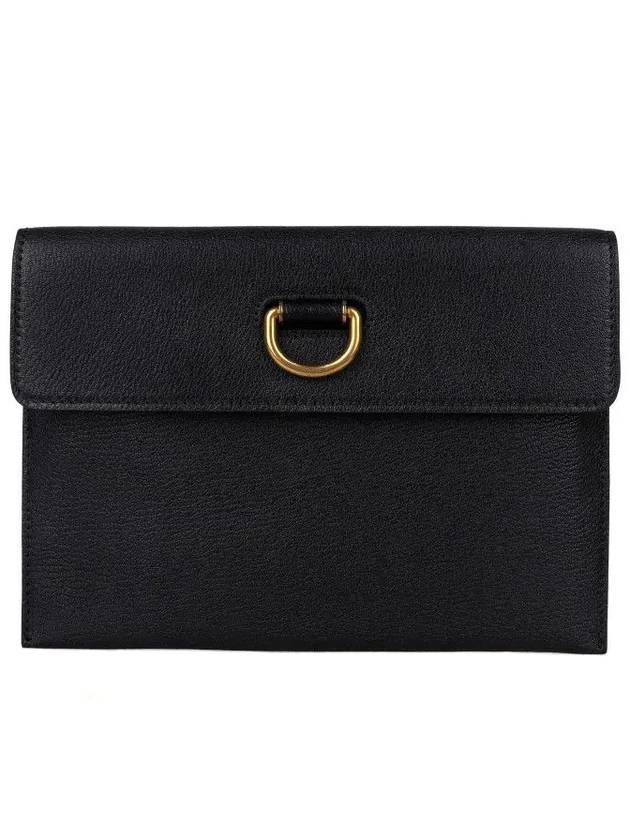 two-tone D-ring clutch bag black - BURBERRY - BALAAN.