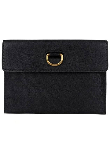 two-tone D-ring clutch bag black - BURBERRY - BALAAN.