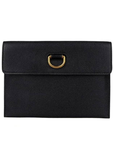 Two-Tone D-Ring Clutch Bag Black - BURBERRY - BALAAN 1