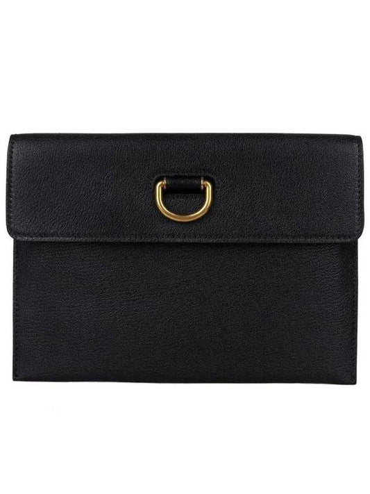 Two-Tone D-Ring Clutch Bag Black - BURBERRY - BALAAN 1