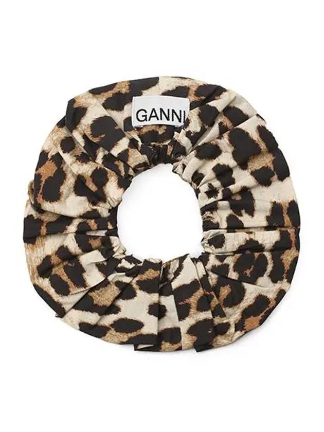 Leopard Cotton Scrunchie Brown - GANNI - BALAAN 6