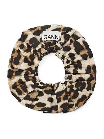 Leopard Cotton Scrunchie Brown - GANNI - BALAAN 2