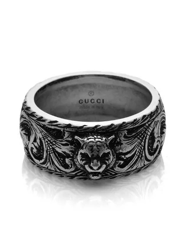 Feline Head Ring Silver YBC433571001 - GUCCI - BALAAN 3