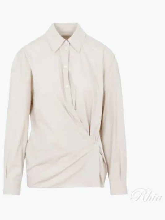 Straight Collar Twisted Shirt Dusty Rose - LEMAIRE - BALAAN 2