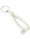 Intrecciato Leather Key Holder White - BOTTEGA VENETA - BALAAN 4