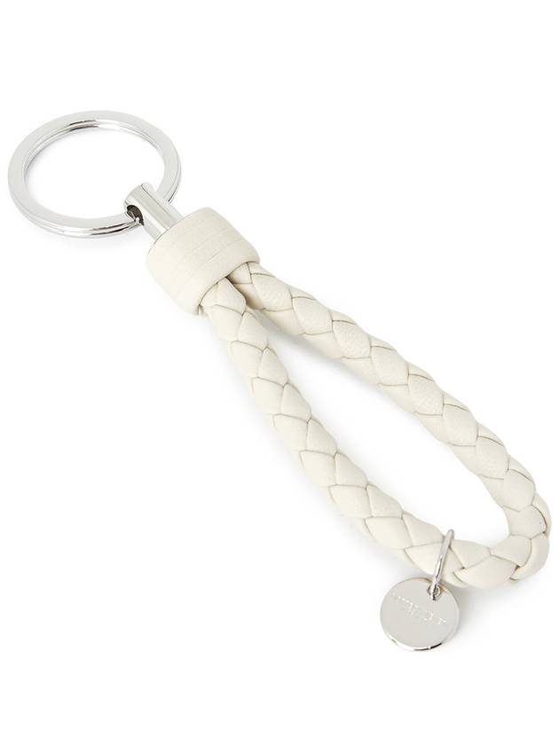 Intrecciato Leather Key Holder White - BOTTEGA VENETA - BALAAN 4