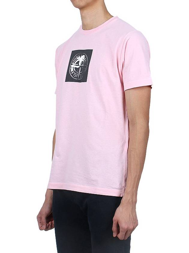 Garment Dyed Institutional One Print Cotton Jersey Short Sleeve T Shirt Pink - STONE ISLAND - BALAAN 4