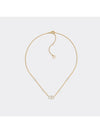 Clair D Lune Necklace Gold Finish Metal White Resin Pearls White Crystals - DIOR - BALAAN 2