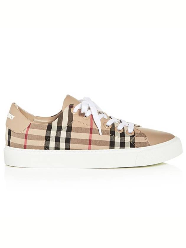 Women's Vintage Check Leather Low Top Sneakers Beige - BURBERRY - BALAAN 2