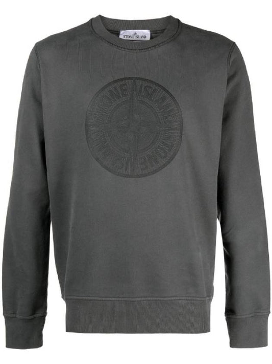 Men's Industrial One Print Sweatshirt Grey - STONE ISLAND - BALAAN 2