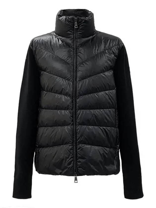 Padded Wool Cardigan Black - MONCLER - BALAAN 2