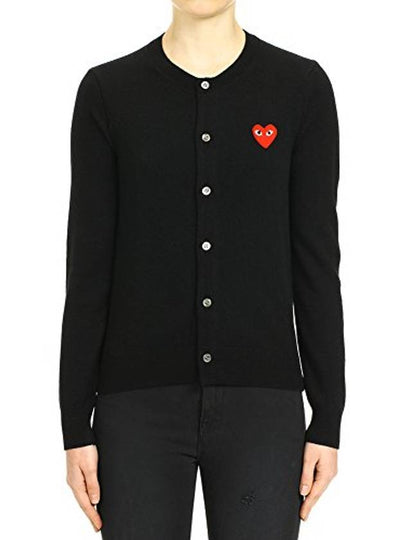 Heart Wappen Wool Cardigan Black - COMME DES GARCONS - BALAAN 2