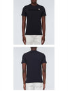 Logo Lettering Crew Neck Cotton Short Sleeve T-Shirt Night Blue - MONCLER - BALAAN 5