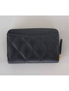 Classic Zipped Coin Purse Grained Calfskin & Gold Black - CHANEL - BALAAN 3