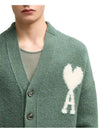 Intarsia Logo Knit Cardigan Antique Clay - AMI - BALAAN 4