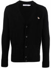 Baby Fox Patch Cosy Cardigan Black - MAISON KITSUNE - BALAAN 3