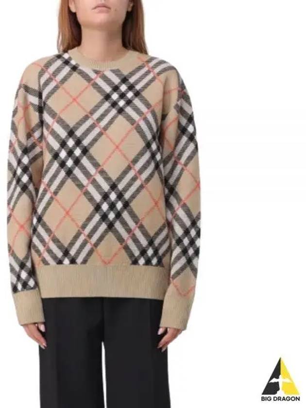 Vintage Check Intarsia Knit Top Beige - BURBERRY - BALAAN 2