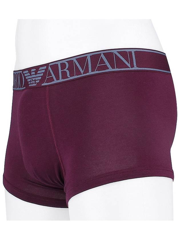 Men's Logo Band Stretch Boxer Trunk Briefs Burgundy - EMPORIO ARMANI - BALAAN 4