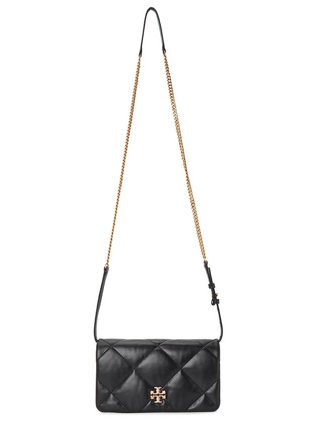 Kira Diamond Quilted Chain Long Wallet Black - TORY BURCH - BALAAN 7