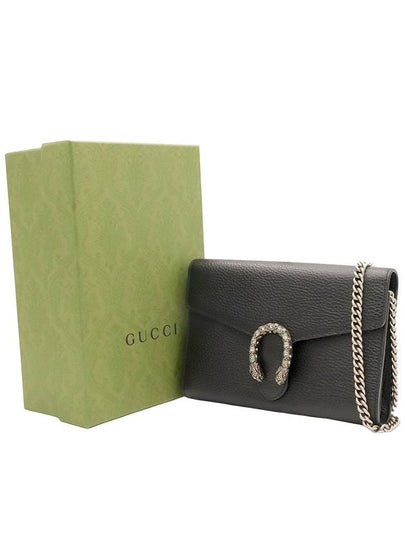 Black Structured Leather Dionysus Mini WOC Chain Wallet Crossbody Bag - GUCCI - BALAAN 2