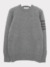 Women's Diagonal Armband Pullover Cashmere Knit Top Light Gray - THOM BROWNE - BALAAN.