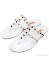 Rockstud PVC Rubber Flat Flip Flops White - VALENTINO - BALAAN 4