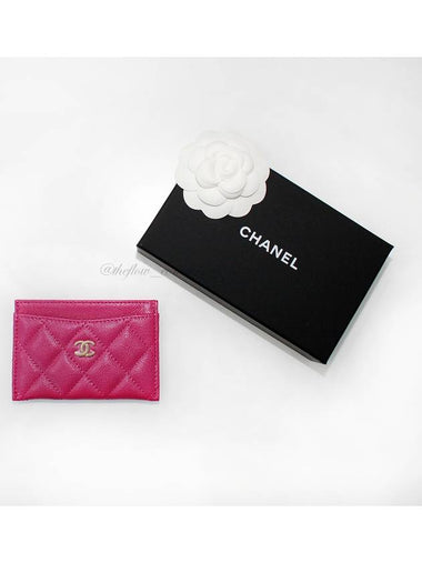 Classic card holder fuchsia gold caviar AP0213 B10583 NY567 - CHANEL - BALAAN 1