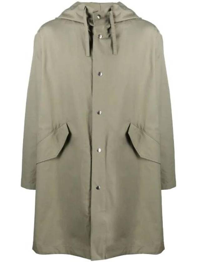 Back Logo Print Hooded Parka Khaki - JIL SANDER - BALAAN 1