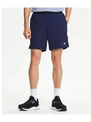 NBNVE4P121 MEN AC Stretch 4 5 Linerless Short Pants NAVY - NEW BALANCE - BALAAN 1