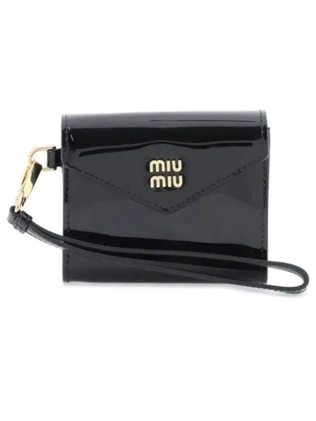 Patent Leather Card Wallet Black - MIU MIU - BALAAN 2