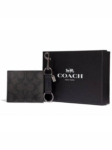 Men's signature half wallet keyring set - COACH - BALAAN 1