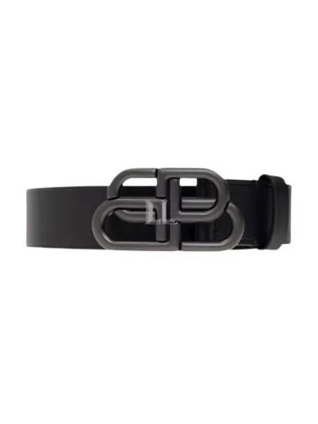 Buckle Logo Leather Belt Black - BALENCIAGA - BALAAN 2