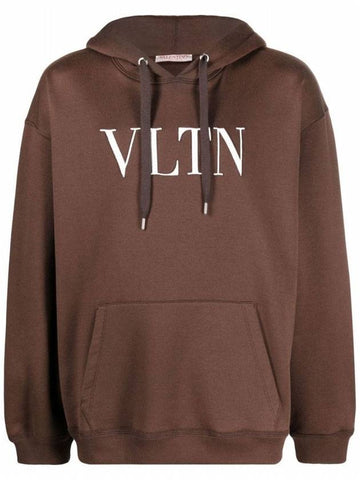 Cotton Logo Hoodie Brown - VALENTINO - BALAAN 1