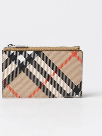 Check Zip Card Wallet Sand - BURBERRY - BALAAN 2