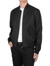 Zip-Up Wool Bomber Jacket Black - BURBERRY - BALAAN 4